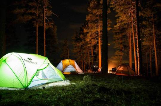 Rest with tents in nature